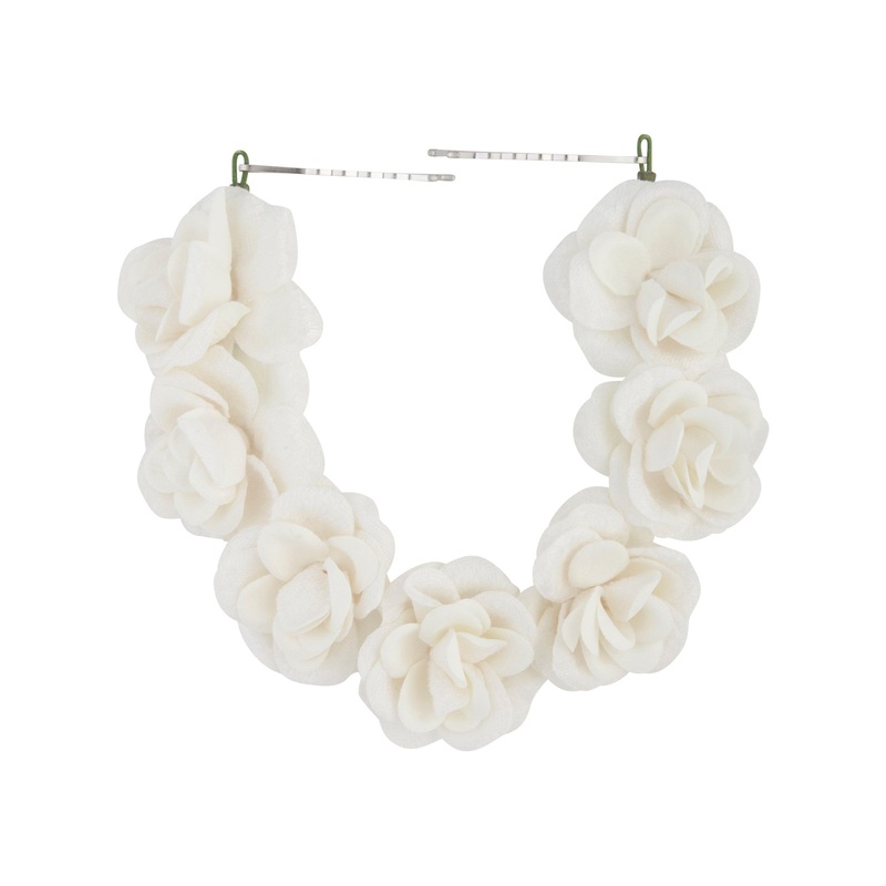 White Floral Hair Drape|Default Title