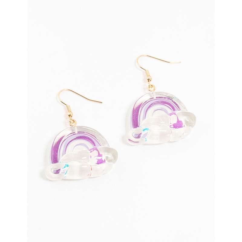 Acrylic Bubble Rainbow Drop Earrings