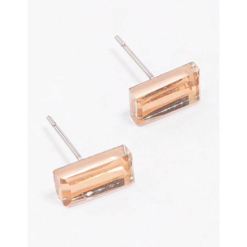 Blush Baguette Stud Earrings|Default Title