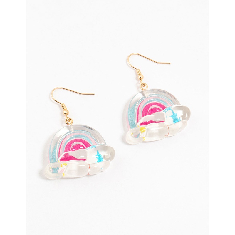 Bubble Acrylic Rainbow Drop Earrings