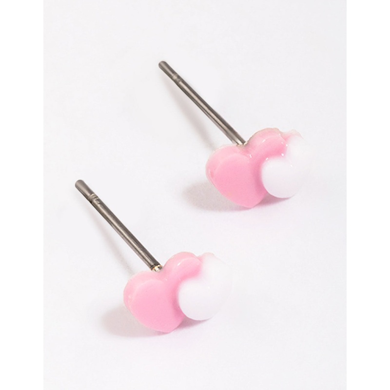 Double Heart Stud Earrings|Default Title