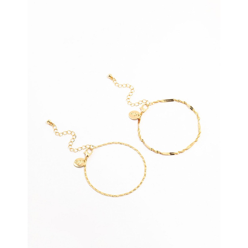 Gold Twisted Tab Bracelets 2-Pack