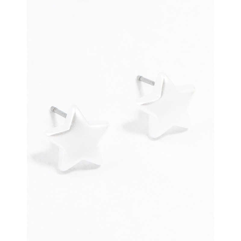 Plastic Star Pearl Stud Earrings