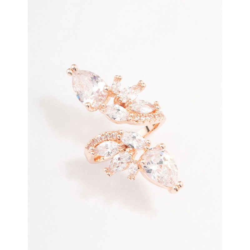 Rose Gold Linear Floral Ring|SM|ML