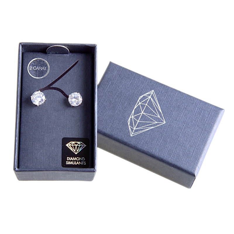 2Ct Round Crystal Stud|Default Title