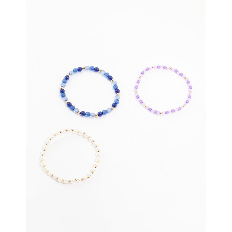 Beaded Pearl & Bead Bracelets 3-Pack