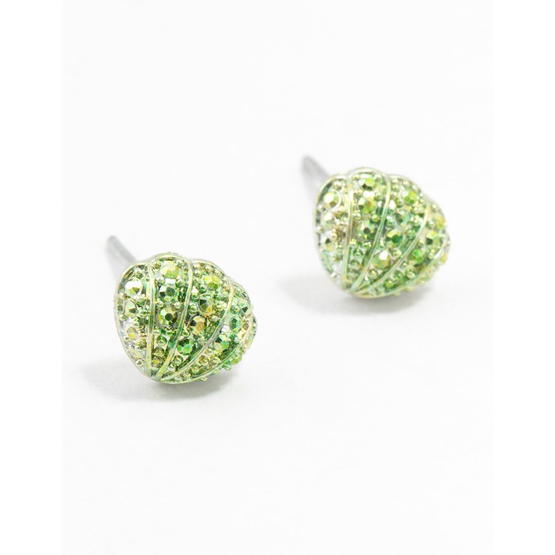 Coated Clam Shell Stud Earrings