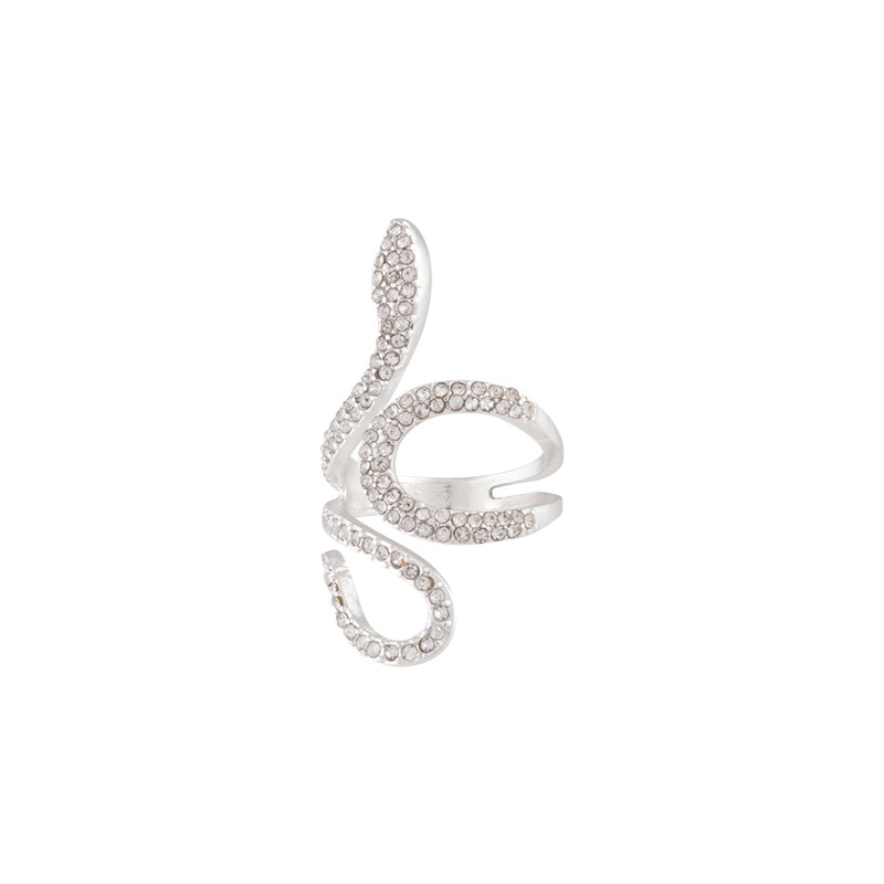 Diamante Swirl Snake Ring|SM|ML