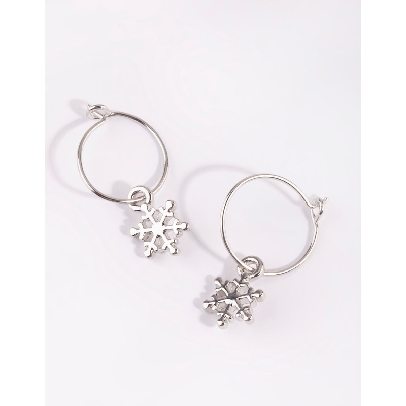 Festive Snowflake Hoop Earrings
