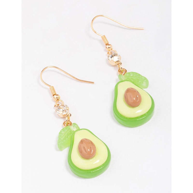Gold Avocado Drop Earrings|Default Title