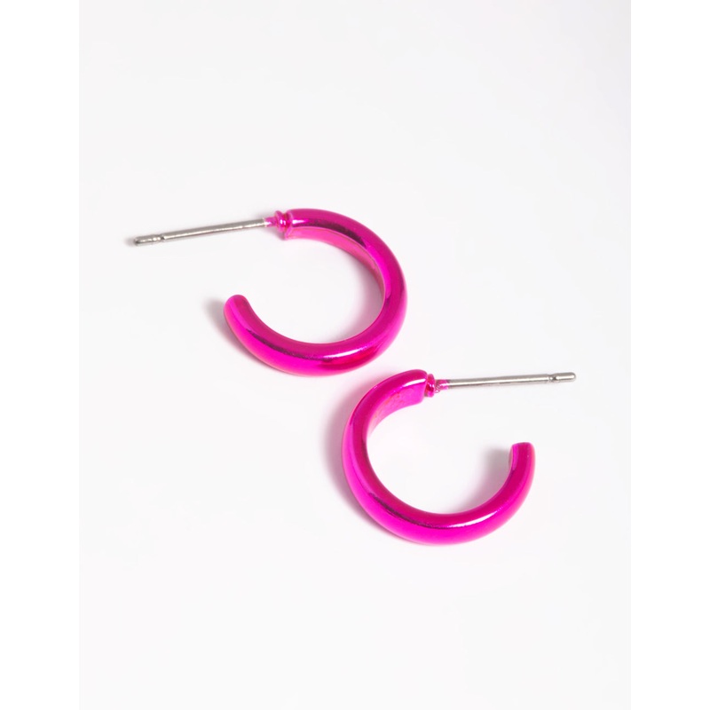 Matte Metallic Huggie Hoop Earrings
