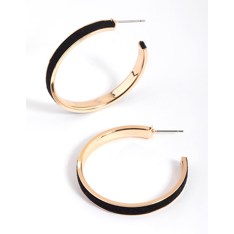 Black Glitter Hoop Earrings|Default Title