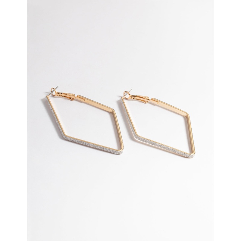 Glitter Paper Diamond Hoop Earrings
