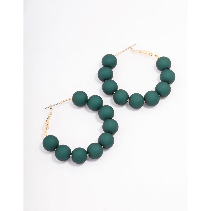 Gold Coated Ball Hoop Earrings
