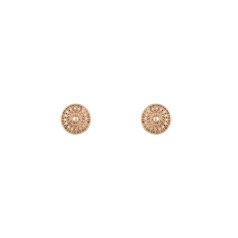 Gold Etched Disc Earrings|Default Title