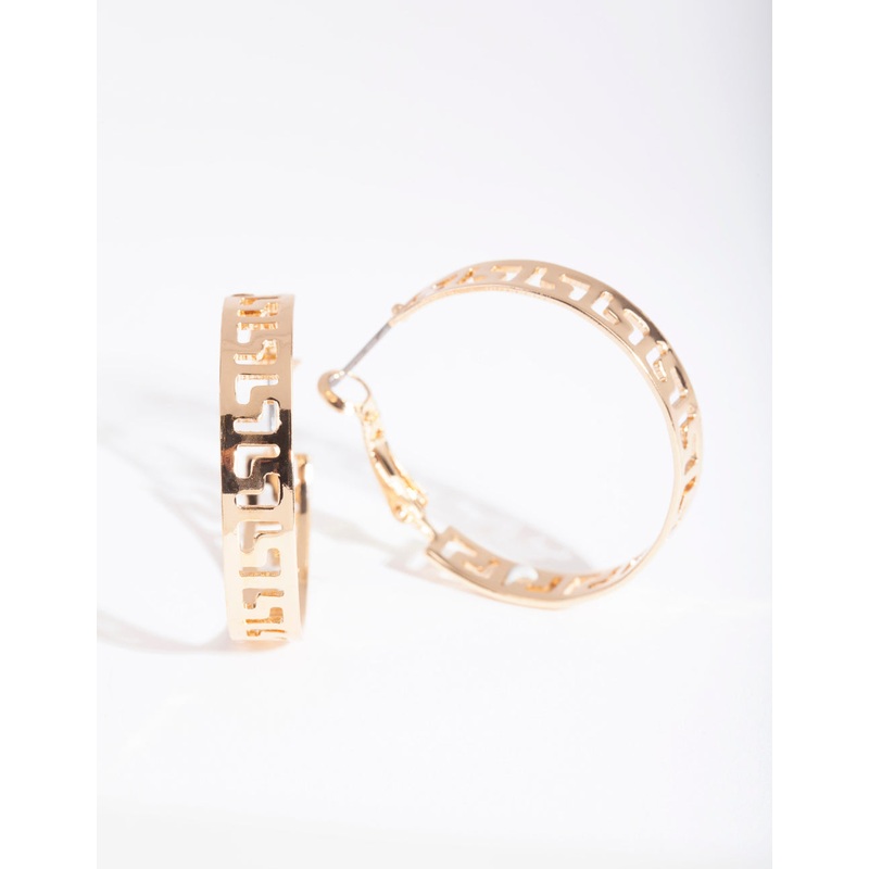 Gold Greek Key Earrings|Default Title