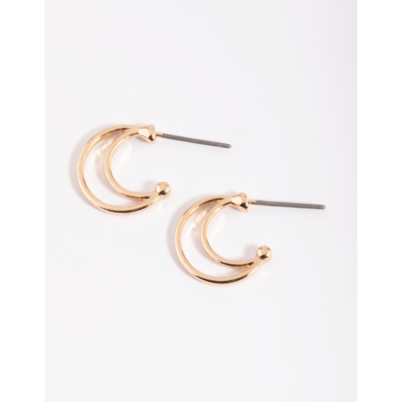 Gold Layered Huggie Hoop Earrings