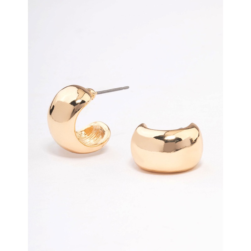 Gold Mini Chubby Huggie Earrings