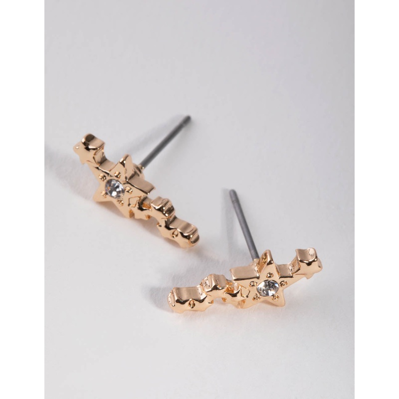Gold Multi Star Stud Earrings|Default Title