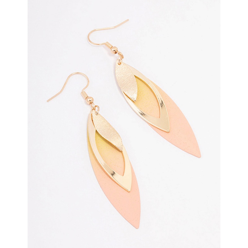Gold Ombre Petal Drop Earrings