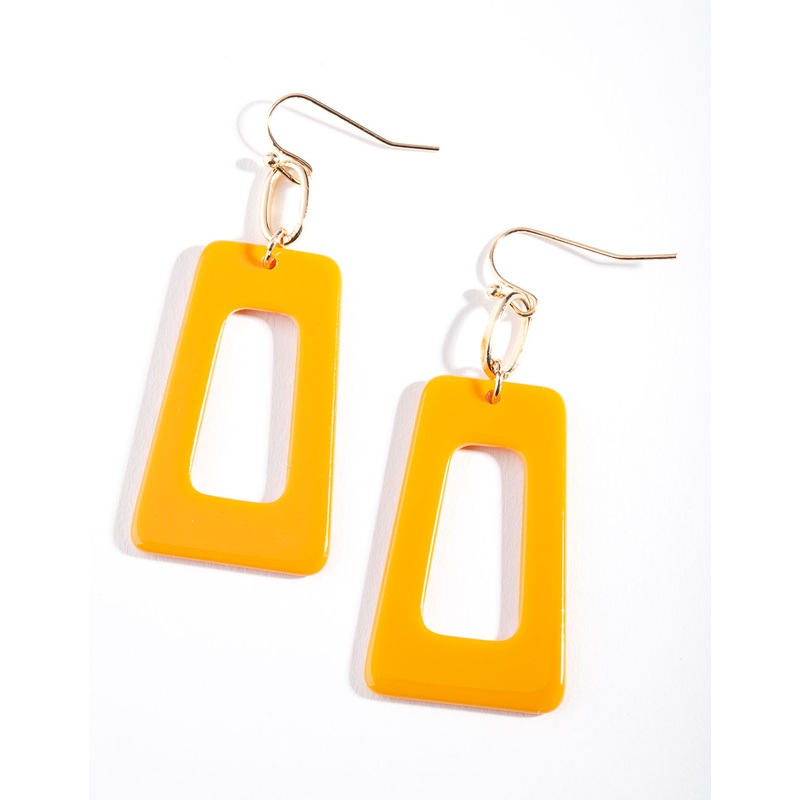 Gold Orange Acrylic Earrings|Default Title