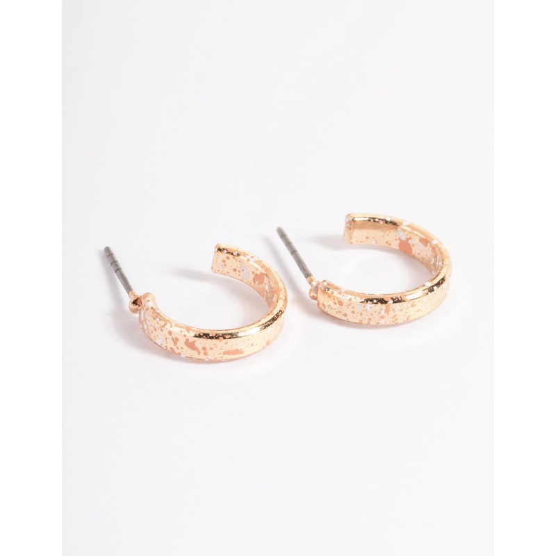 Gold Splatter Huggie Earrings|Default Title