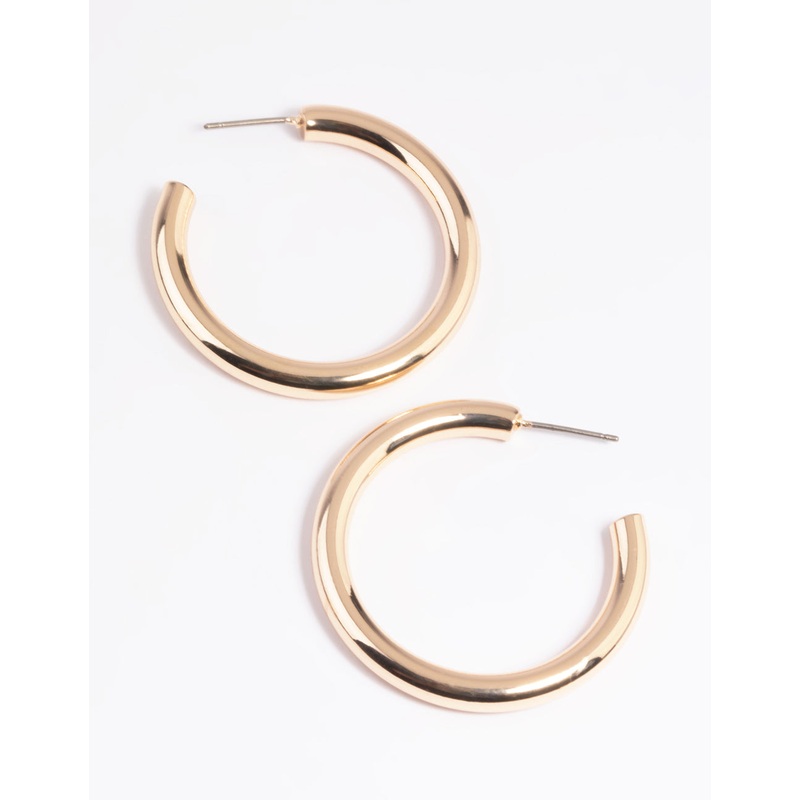 Gold Thick Hoop Earrings|Default Title