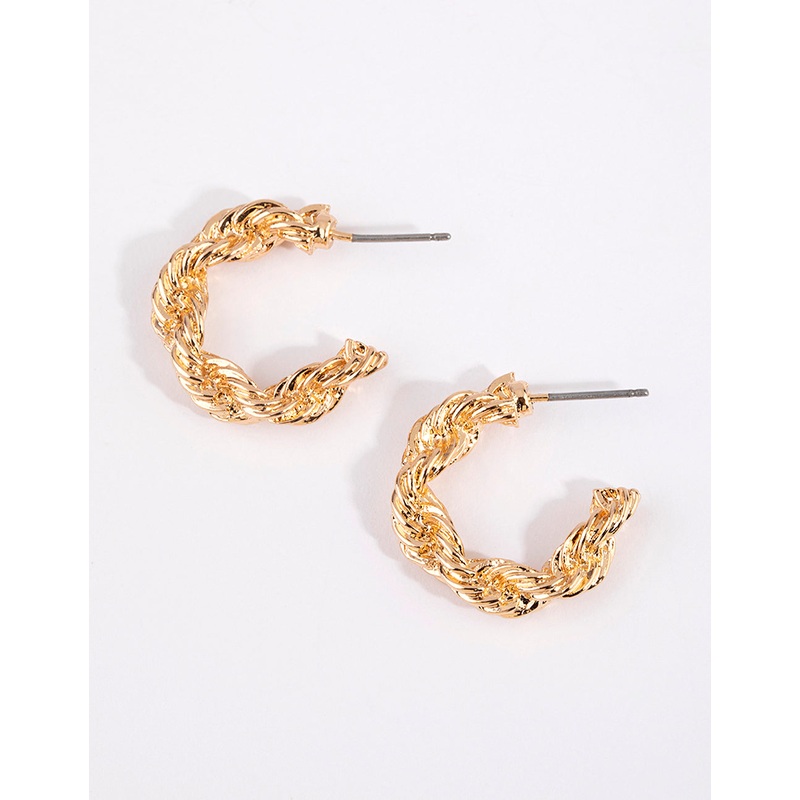 Gold Thick Wrapped Earrings|Default Title