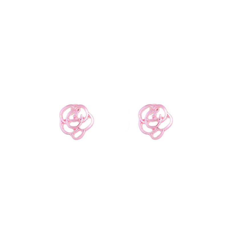 Pink Floral Cut-Out Stud Earrings