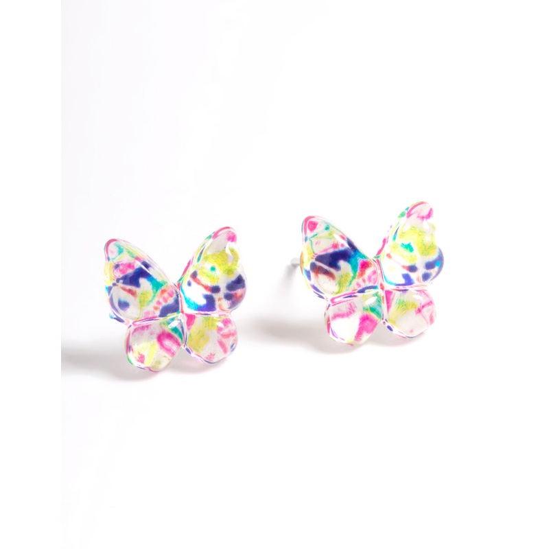 Resin Butterfly Stud Earrings|Default Title