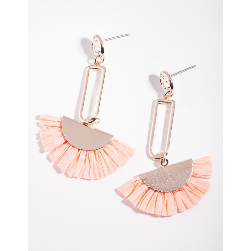 Rose Gold Molten Fan Drop Earrings