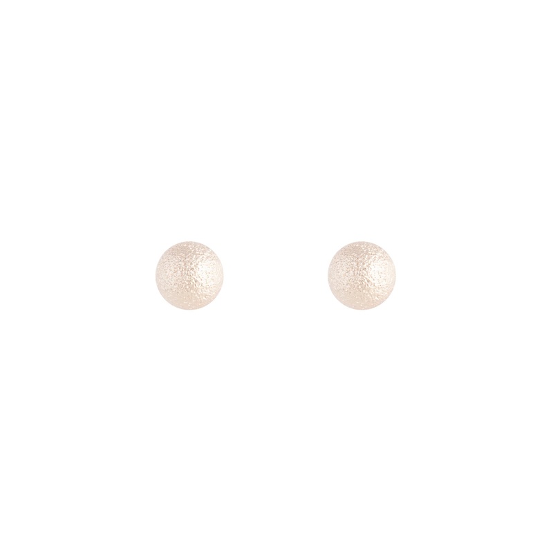 Rose Gold Textured Ball Stud Earrings
