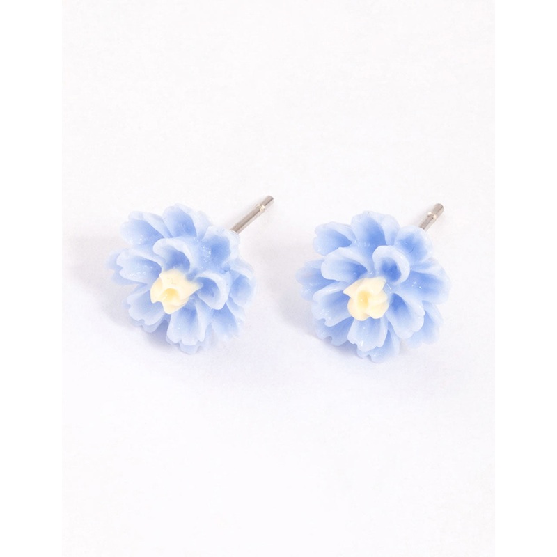 Blue Dahlia Stud Earrings|Default Title