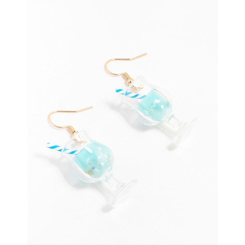 Cocktail Straw Drop Earrings|Default Title