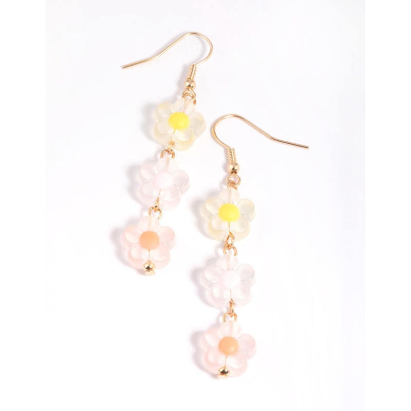Colourful Flower Drop Earrings
