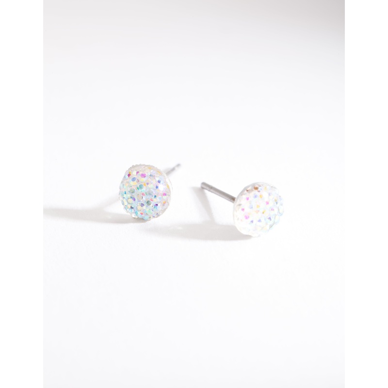 Glittery Jelly Dome Stud Earrings