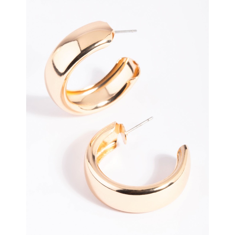 Gold Chubby Medium Hoop Earrings