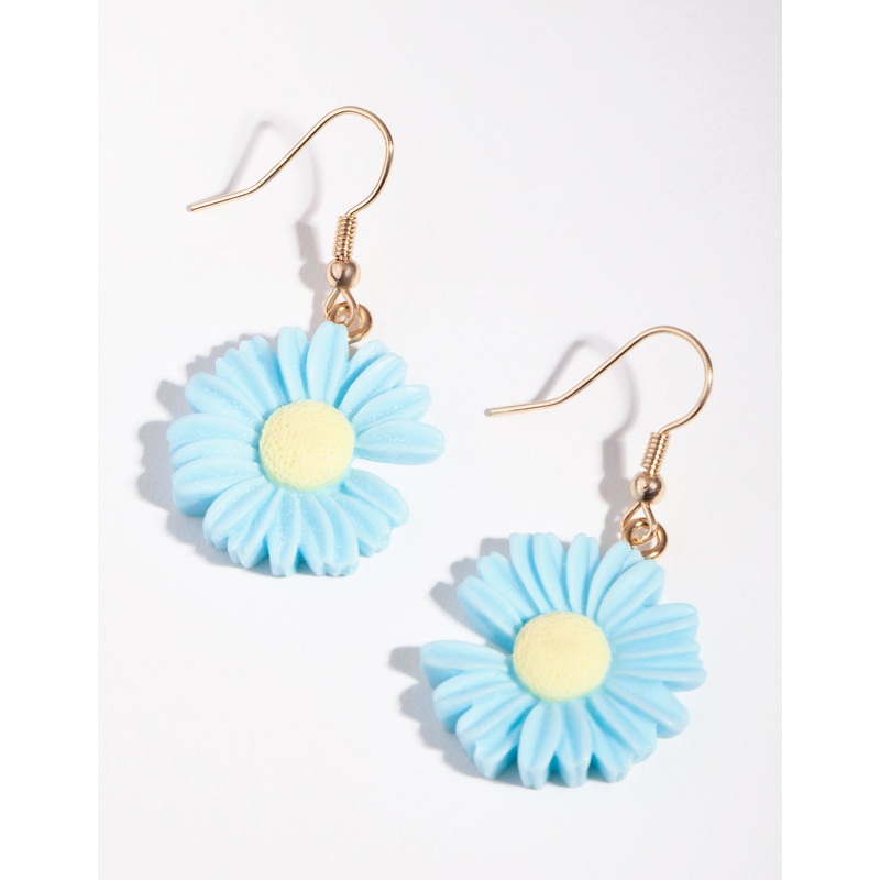 Gold Cute Daisy Drop Earrings|Default Title
