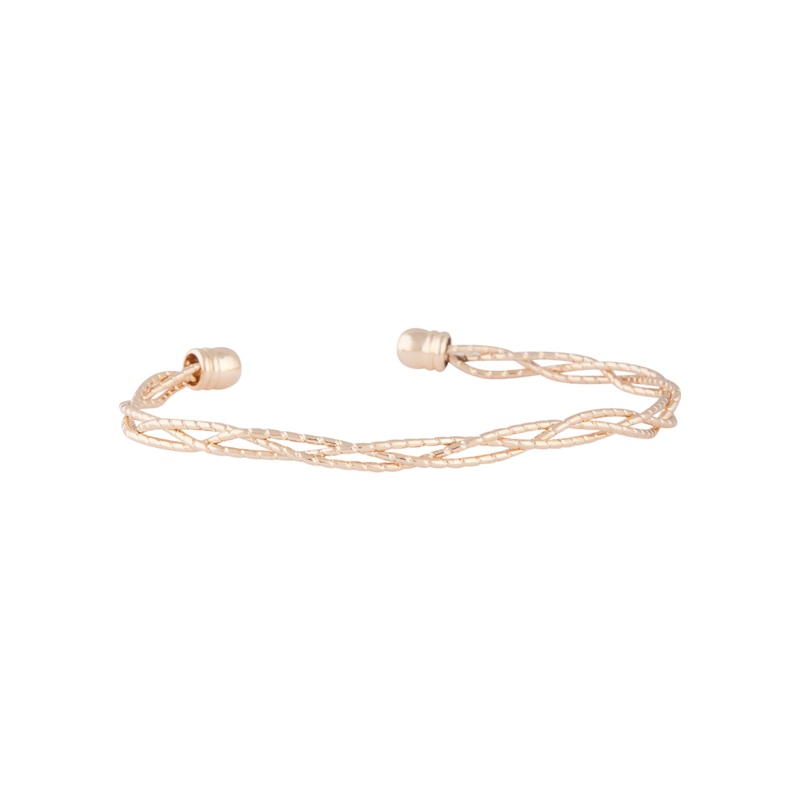 Gold Diamond Cut Strand Cuff|Default Title