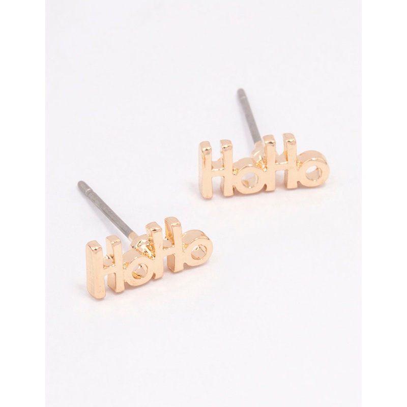 Gold Ho-Ho-Ho Stud Earrings|Default Title