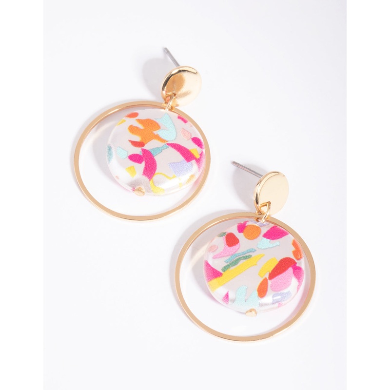 Gold Splashed Paint Drop Earrings