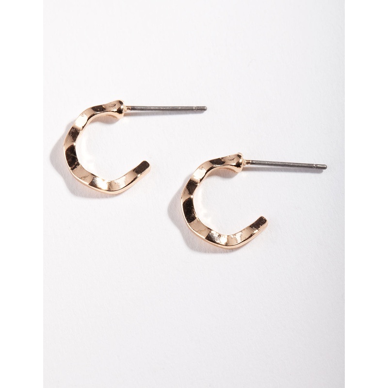 Gold Squiggle Hoop Earrings|Default Title