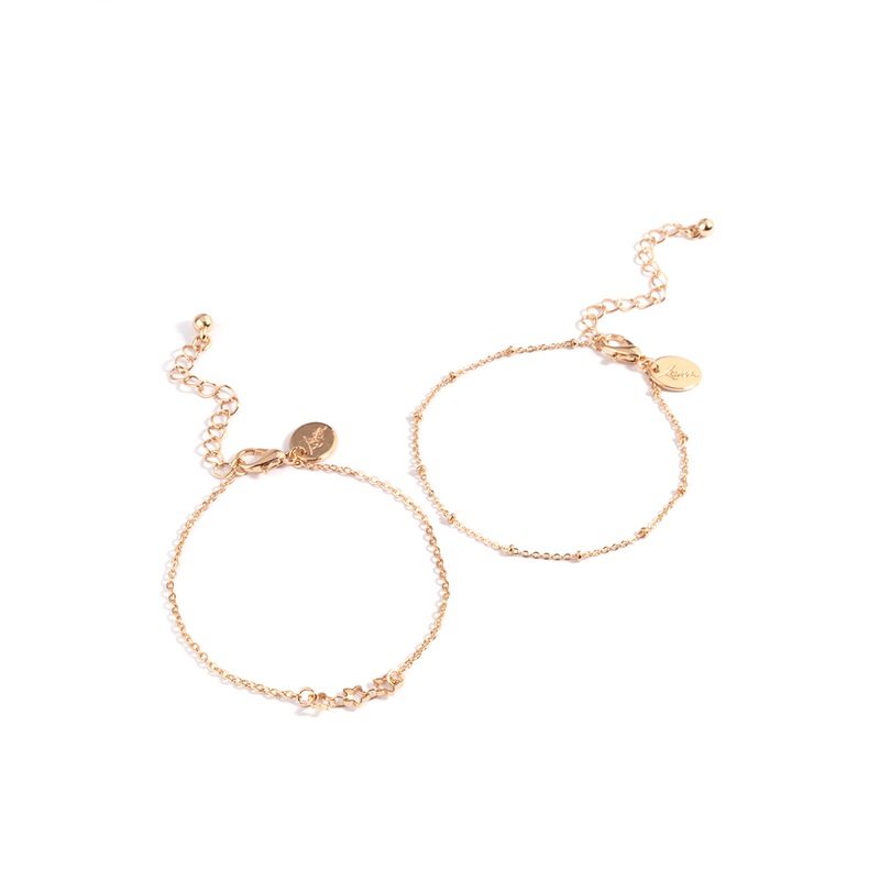 Gold Triple Open Star Pack Bracelet