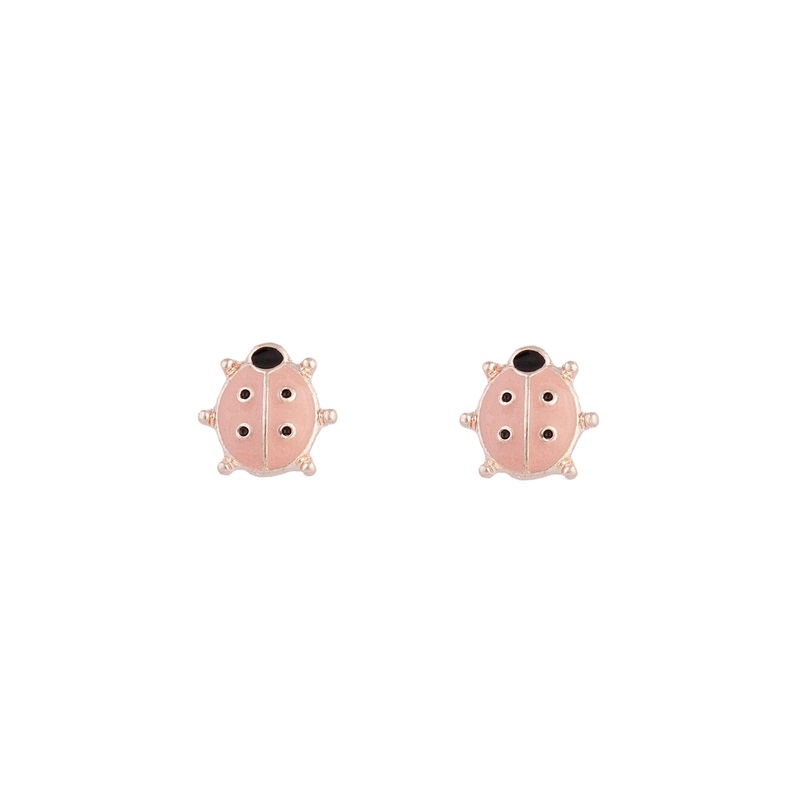 Pink LadyBug Stud Earrings|Default Title