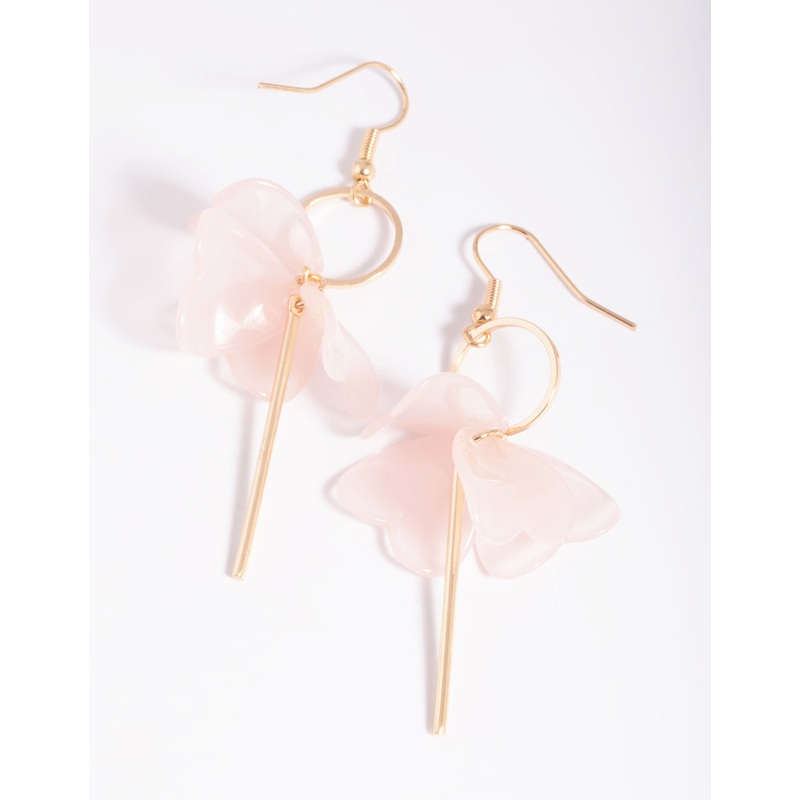 Pink Petal Drop Earrings|Default Title