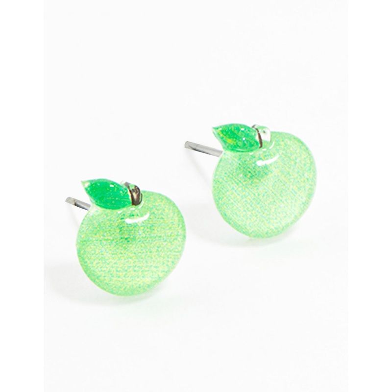 Plastic Apple Stud Earrings|Default Title