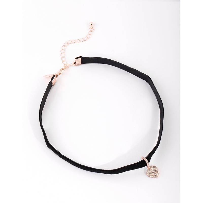 Rose Gold Heart Choker|Default Title