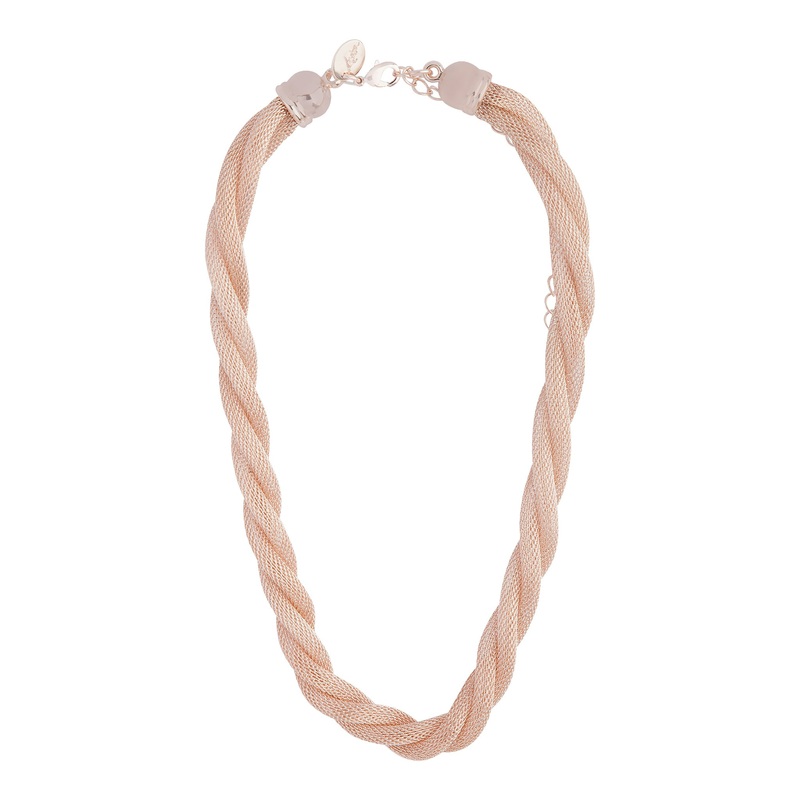 Rose Gold Mesh Twist Necklace|Default Title
