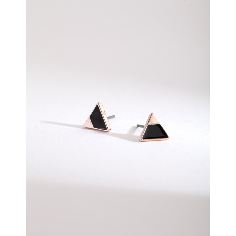 Black Metallic Tip Triangle Stud