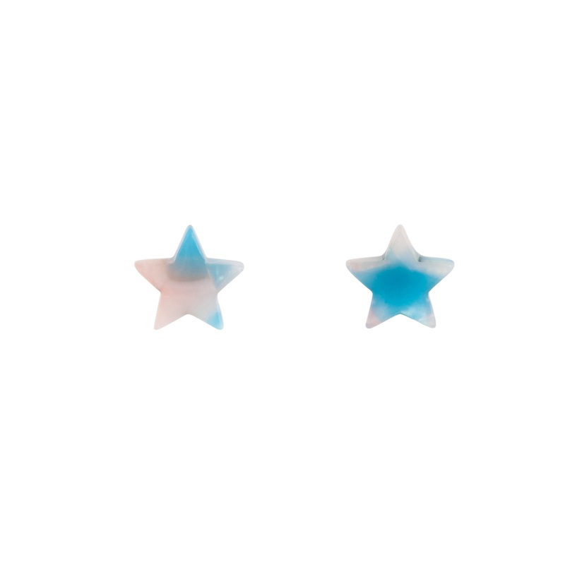 Blue Resin Mini Star Earrings|Default Title
